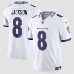 Baltimore Ravens #8 Lamar Jackson White 2026 F.U.S.E. Vapor Stitched Limited Jersey