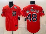 Detroit Tigers #48 Mr. Miller Orange 2026 Alternate USA 250' Patch Vapor Premier Limited Stitched Jersey