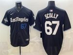 Los Angeles Dodgers #67 Vin Scully Black 2025 World Series Champions Patch 'Gothic Edition' Vapor Premier Limited Stitched Jersey