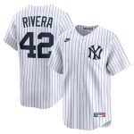 New York Yankees #42 Mariano Rivera White Home Limited Stitched Jersey