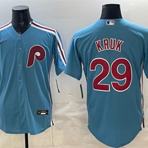 Philadelphia Phillies #29 John Kruk Blue Cool Base Stitched Jersey
