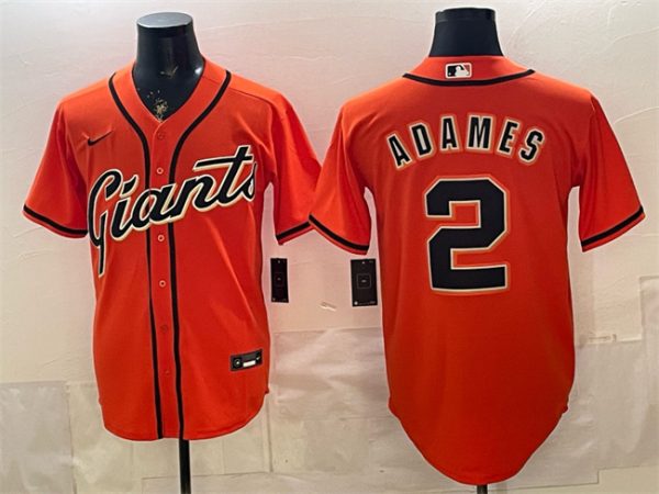 San Francisco Giants #2 Willy Adames Orange Cool Base Stitched Jersey