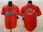 San Francisco Giants Team Big Logo Orange Cool Base Stitched Jersey