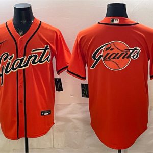 San Francisco Giants Team Big Logo Orange Cool Base Stitched Jersey