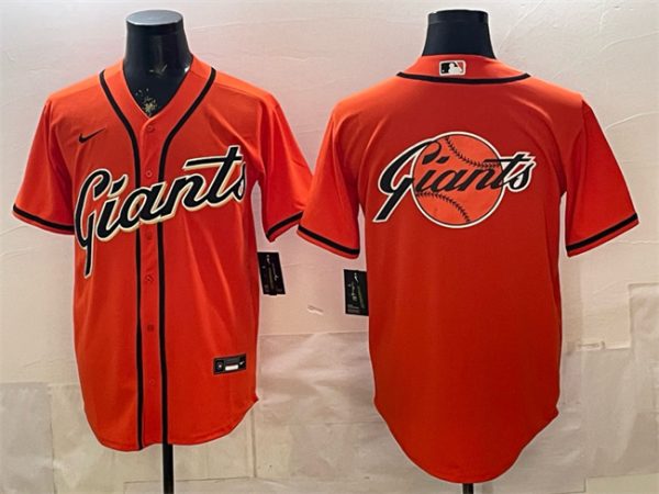 San Francisco Giants Team Big Logo Orange Cool Base Stitched Jersey