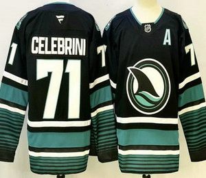 San Jose Sharks #71 Macklin Celebrini Black Authentic Jersey
