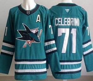 San Jose Sharks #71 Macklin Celebrini Teal Authentic Jersey