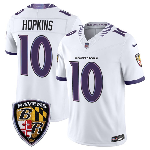 Baltimore Ravens #10 DeAndre Hopkins White 2026 F.U.S.E. Vapor Limited Stitched Jersey