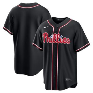 Philadelphia Phillies Blank Fashion Black Out Stitched Jersey