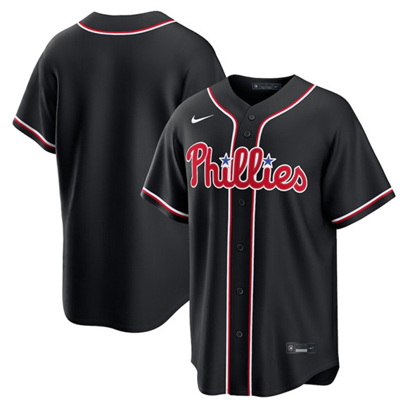 Philadelphia Phillies Blank Fashion Black Out Stitched Jersey