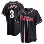 Philadelphia Phillies #3 Bryce Harper Fashion Black Out Stitched Jersey