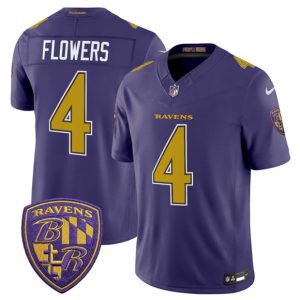 Baltimore Ravens #4 Zay Flowers Purple 2026 F.U.S.E. Alternate Vapor Limited Stitched Jersey