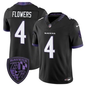 Baltimore Ravens #4 Zay Flowers Black 2026 F.U.S.E. Alternate Vapor Limited Stitched Jersey