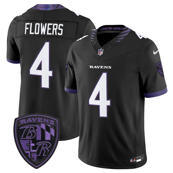 Baltimore Ravens #4 Zay Flowers Black 2026 F.U.S.E. Alternate Vapor Limited Stitched Jersey