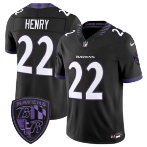 Baltimore Ravens #22 Derrick Henry Black 2026 F.U.S.E. Alternate Vapor Limited Stitched Jersey