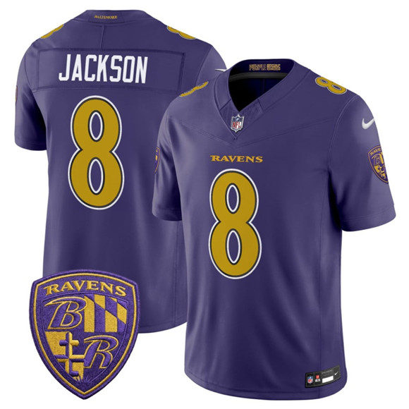 Baltimore Ravens #8 Lamar Jackson Purple 2026 F.U.S.E. Alternate Vapor Limited Stitched Jersey