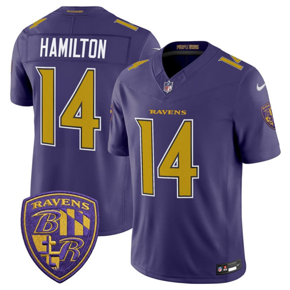 Baltimore Ravens #14 Kyle Hamilton Purple 2026 F.U.S.E. Alternate Vapor Limited Stitched Jersey