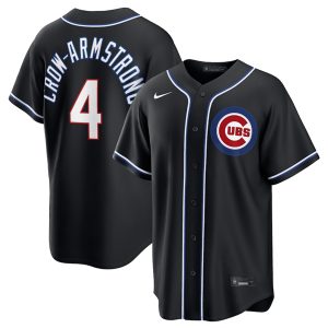 Chicago Cubs #4 Pete Crow-Armstrong 2026 Black Out Stitched Jersey