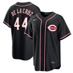 Cincinnati Reds #44 Elly De La Cruz Black Out Stitched Jersey