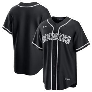 Colorado Rockies Blank Black Out Stitched Jersey