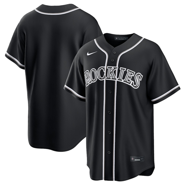 Colorado Rockies Blank Black Out Stitched Jersey