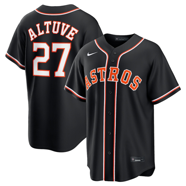 Houston Astros #27 Jose Altuve 2026 Black Out Stitched Jersey