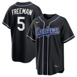 Los Angeles Dodgers #5 Freddie Freeman 2026 Black Out Stitched Jersey