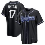 Los Angeles Dodgers #17 Shohei Ohtani 2026 Black Out Stitched Jersey