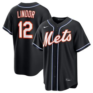 New York Mets #12 Francisco Lindor 2026 Black Out Stitched Jersey