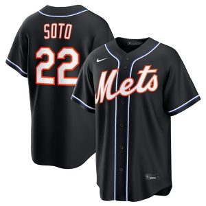 New York Mets #22 Juan Soto 2026 Black Out Stitched Jersey