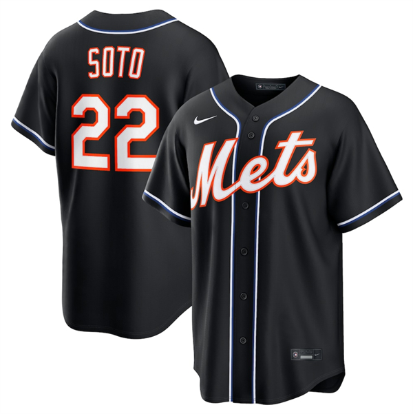 New York Mets #22 Juan Soto 2026 Black Out Stitched Jersey