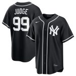 New York Yankees #99 Aaron Judge Black Out Stitched Jersey