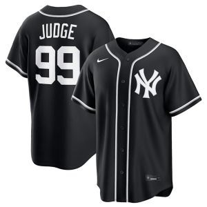 New York Yankees #99 Aaron Judge Black Out Stitched Jersey