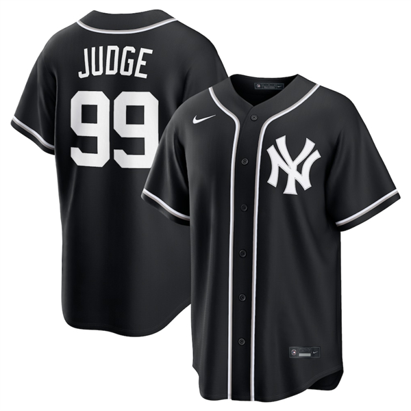New York Yankees #99 Aaron Judge Black Out Stitched Jersey