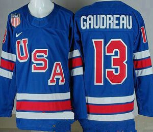 USA #13 Johnny Gudreau Blue 2026 olympics authentic jersey