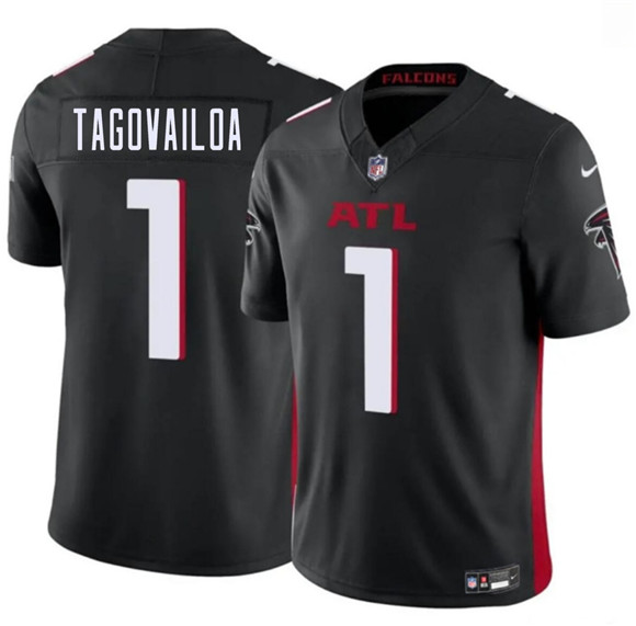 Atlanta Falcons #1 Tua Tagovailoa Black 2026 F.U.S.E. Vapor Untouchable Limited Stitched Jersey