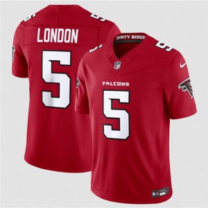 Atlanta Falcons #5 Drake London Red 2026 New F.U.S.E. Vapor Untouchable Limited Stitched Jersey