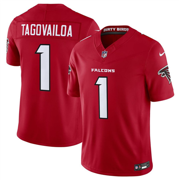 Atlanta Falcons #1 Tua Tagovailoa Red 2026 New F.U.S.E. Vapor Untouchable Limited Stitched Jersey