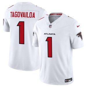 Atlanta Falcons #1 Tua Tagovailoa White 2026 New F.U.S.E. Vapor Untouchable Limited Stitched Jersey