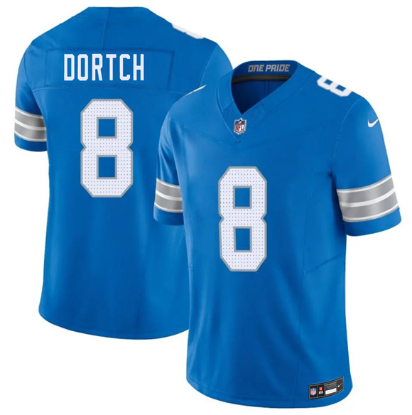 Detroit Lions #8 Greg Dortch Blue 2026 F.U.S.E. Vapor Limited Stitched Game Jersey