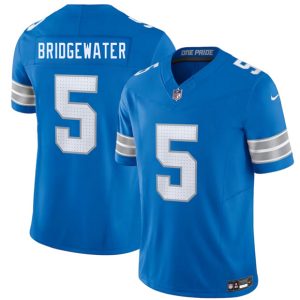 Detroit Lions #5 Teddy Bridgewater Blue 2026 F.U.S.E. Vapor Limited Stitched Game Jersey