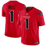 Houston Texans #1 Tank Dell Red 2024 Alternate Vapor F.U.S.E. Limited Stitched Jersey