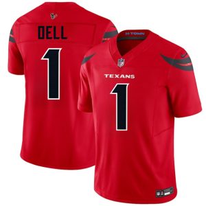 Houston Texans #1 Tank Dell Red 2024 Alternate Vapor F.U.S.E. Limited Stitched Jersey