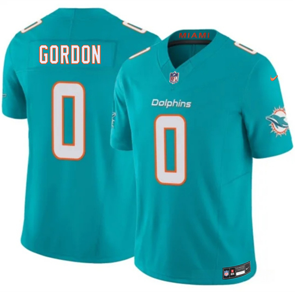 Miami Dolphins #0 Ollie Gordon Aqua 2026 F.U.S.E. Vapor Limited Stitched Jersey