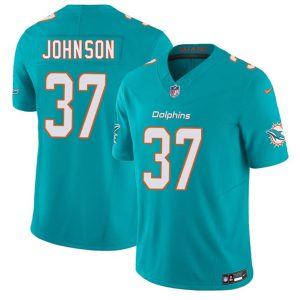 Miami Dolphins #37 Isaiah Johnson Aqua 2026 F.U.S.E. Vapor Limited Stitched Jersey