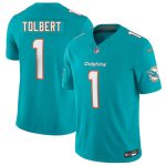 Miami Dolphins #1 Jalen Tolbert Aqua 2026 F.U.S.E. Vapor Limited Stitched Jersey