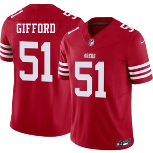 San Francisco 49ers #51 Luke Gifford Red 2026 F.U.S.E. Vapor Untouchable Limited Stitched Jersey